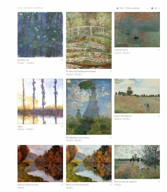 Reproduktionen berühmter Maler, moderne Wandgemälde, Wandkunst