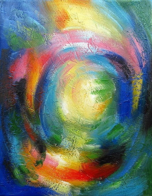 Energijske stenske slike na platnu, slike za na steno, umetniške slike, moderne slike, ambientalne slike, abstraktne slike, dekorativne stenske slike, nakup in prodaja slik - 6. Čakra umetniška slika