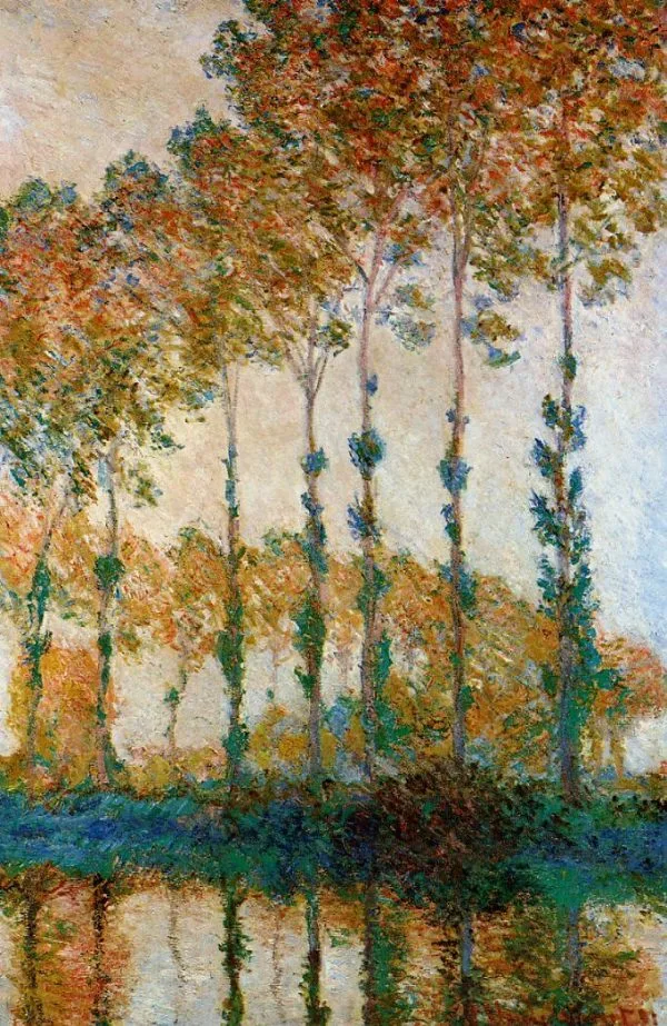 Claude Monet - A Row Of Poplars - Reprodukcije slikarjev, ročno naslikane stenske slike, olje na platnu, oljne slike, umetniške slike, moderne slike za na steno, ambientalne slike, abstraktne slike, dekorativne slike