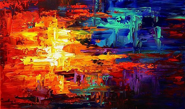 Stenske slike na platnu, slike za na steno, umetniške slike, moderne slike, ambientalne slike, abstraktne slike, dekorativne stenske slike, nakup in prodaja slik - Abstrakcija 9 - umetniška slika