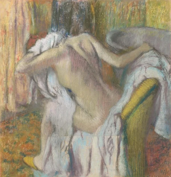 Edgar Degas - After The Bath, Woman Drying Herself - Reprodukcije slikarjev, ročno naslikane stenske slike, olje na platnu, oljne slike, umetniške slike, moderne slike za na steno, ambientalne slike, abstraktne slike, dekorativne slike