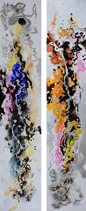 Quadri moderni - Quadro moderno Dettagli colorati su sfondo bianco