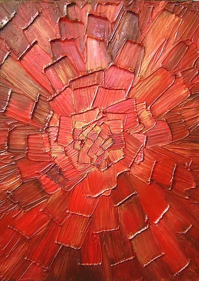 Stenske slike na platnu, slike za na steno, umetniške slike, moderne slike, ambientalne slike, abstraktne slike, dekorativne stenske slike, nakup in prodaja slik - Dekorativna slika Razcvet v rdečem IIa