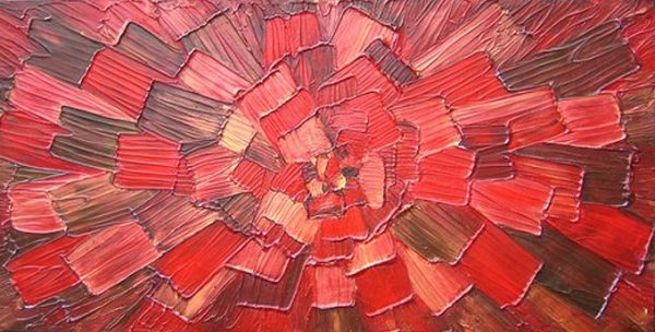 Stenske slike na platnu, slike za na steno, umetniške slike, moderne slike, ambientalne slike, abstraktne slike, dekorativne stenske slike, nakup in prodaja slik - Dekorativna slika razcvet v rdečem I