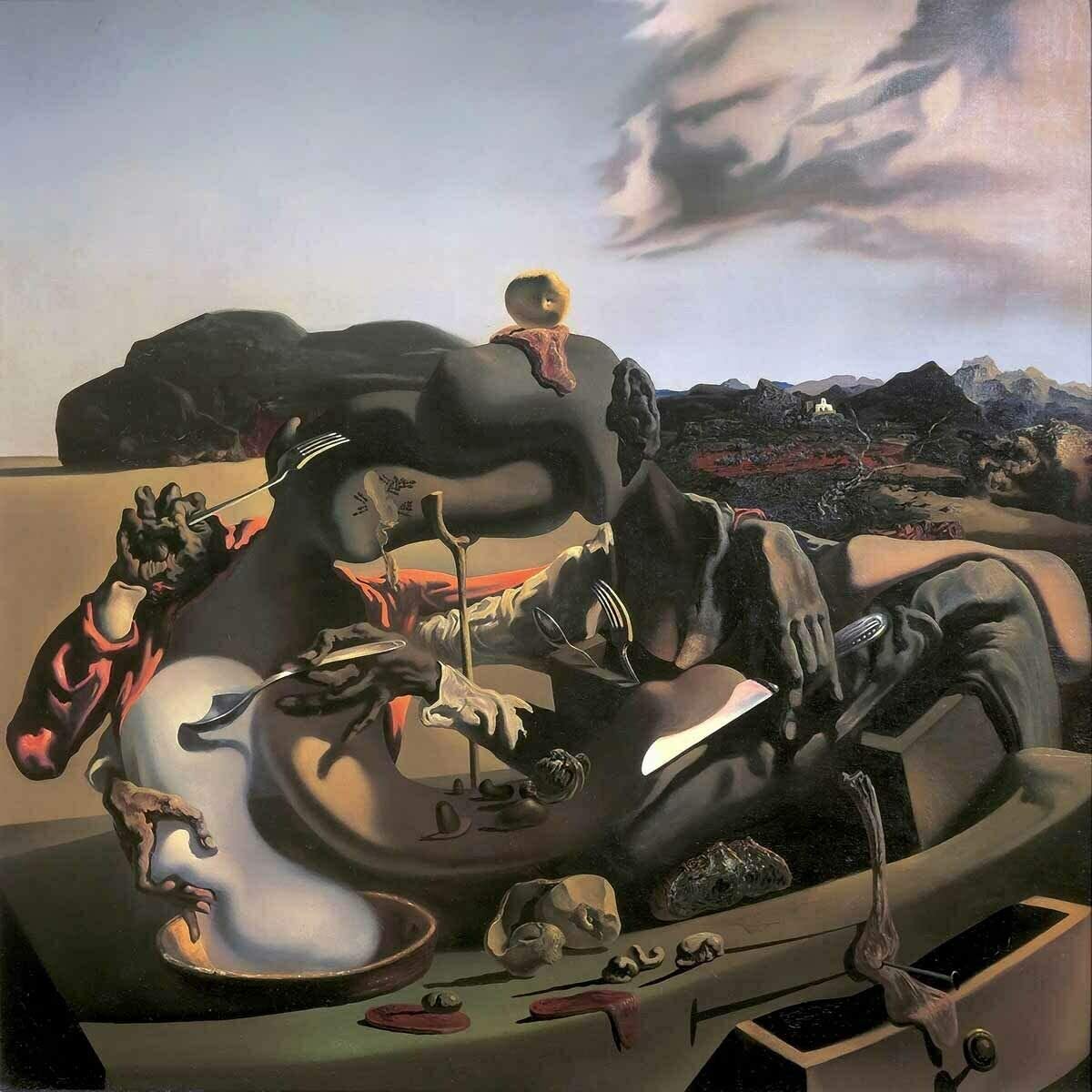 Salvador Dali - Autumnal Cannibalism - Reprodukcije slikarjev, ročno naslikane stenske slike, olje na platnu, oljne slike, umetniške slike, moderne slike za na steno, ambientalne slike, abstraktne slike, dekorativne slike