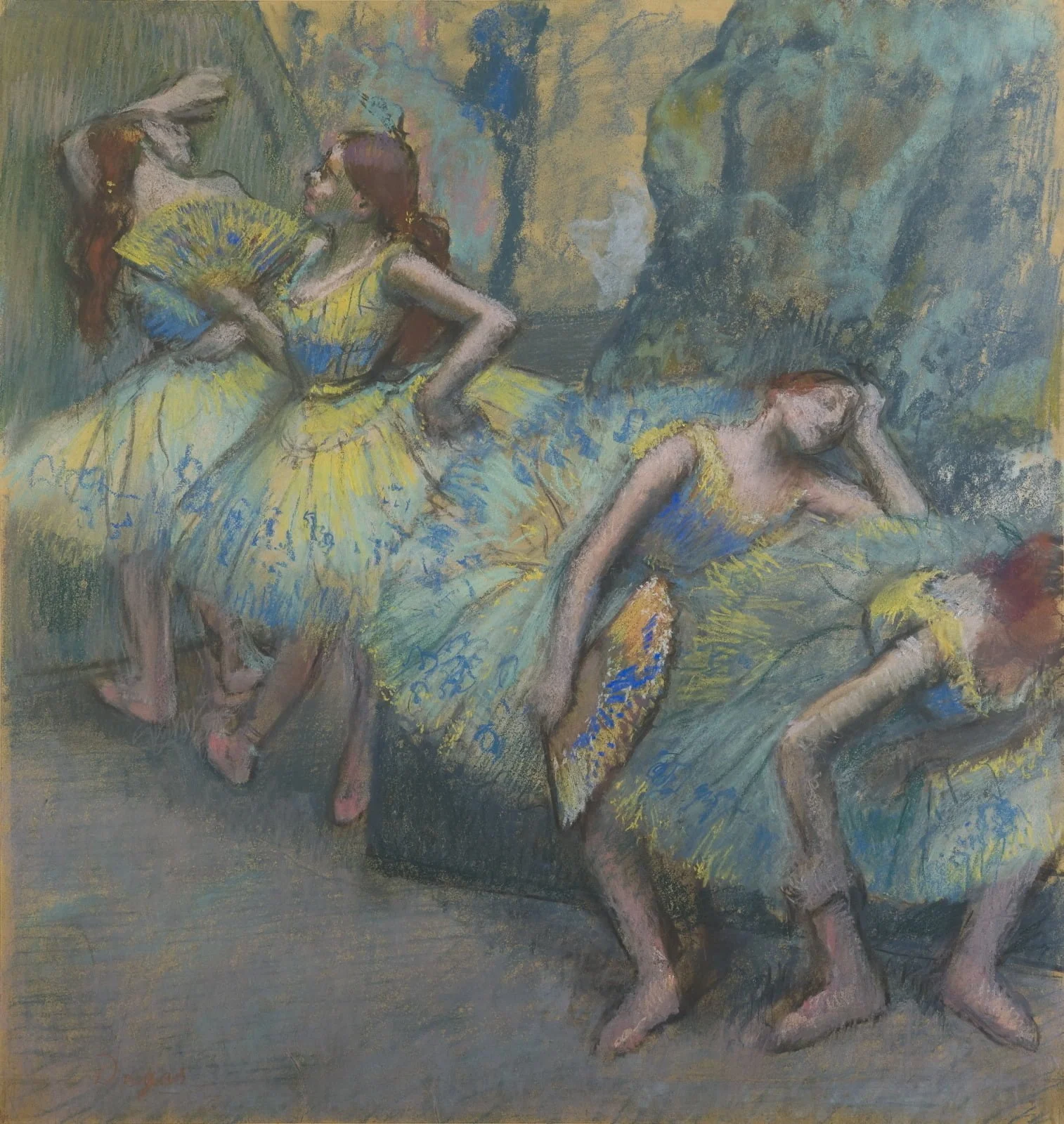 Edgar Degas - Ballet Dancers in the Wings - Reprodukcije slikarjev, ročno naslikane stenske slike, olje na platnu, oljne slike, umetniške slike, moderne slike za na steno, ambientalne slike, abstraktne slike, dekorativne slike