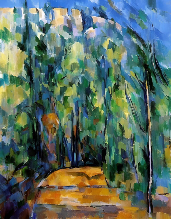 Paul Cezanne - Bend in Forest Road - Reprodukcije slikarjev, ročno naslikane stenske slike, olje na platnu, oljne slike, umetniške slike, moderne slike za na steno, ambientalne slike, abstraktne slike, dekorativne slike