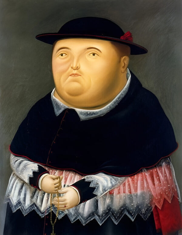 Fernando Botero - Bishop - Reprodukcije slikarjev, ročno naslikane stenske slike, olje na platnu, oljne slike, umetniške slike, moderne slike za na steno, ambientalne slike, abstraktne slike, dekorativne slike