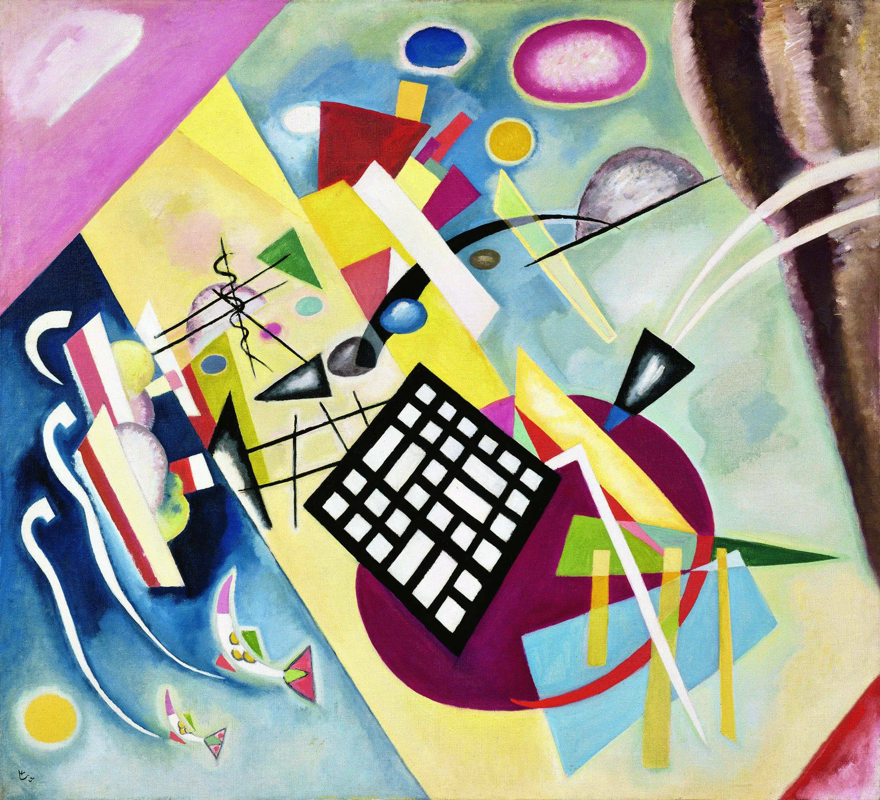 Wassily Kandinsky – Schwarzer Raster – handgemalte Reproduktion auf Leinwand