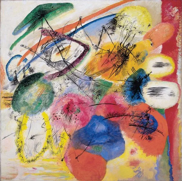 Vasilij Kandinski - Black Lines (Schwarze Striche) - Reprodukcije slikarjev, ročno naslikane stenske slike, olje na platnu, oljne slike, umetniške slike, moderne slike za na steno, ambientalne slike, abstraktne slike, dekorativne slike