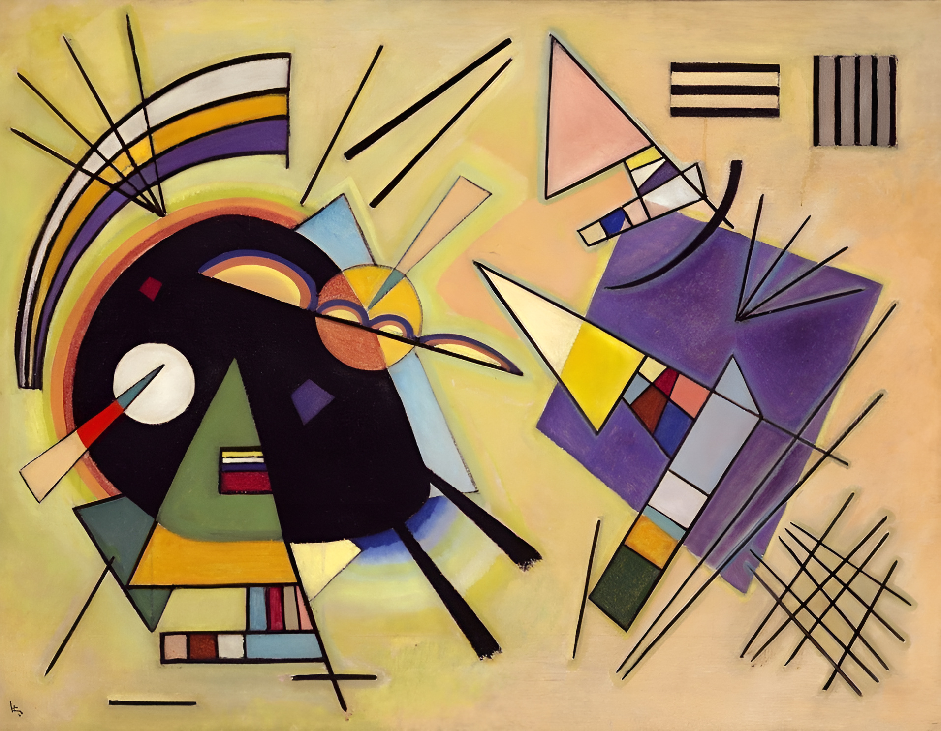 Vasilij Kandinski - Black and Violet 1923 (Schwarz und Violett 1923) Gemälde, Leinwandbilder