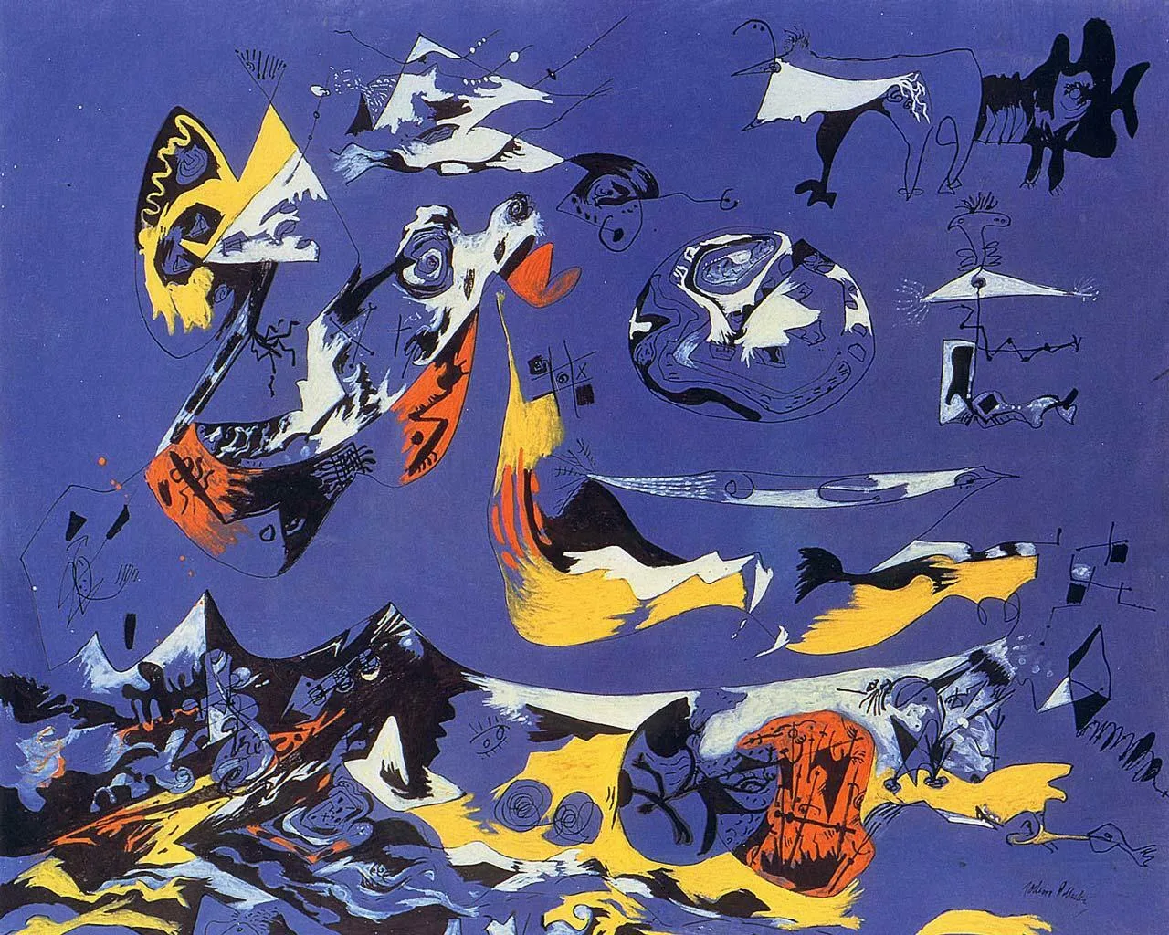 Jackson Pollock - Blue (Moby Dick) - reproduction of famous painting by famous artist, hand painted painting on canvas - oil painting