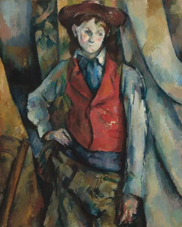 Paul Cezanne - Boy in a Red Waistcoat - ročno naslikane stenske slike, olje na platnu, oljne slike, umetniške slike, moderne slike za na steno, ambientalne slike, abstraktne slike, dekorativne slike - ročno naslikane stenske slike, olje na platnu, oljne slike, umetniške slike, moderne slike za na steno, ambientalne slike, abstraktne slike, dekorativne slike