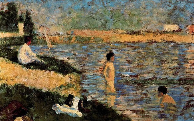 Seurat - Boys Bathing - Umetniška slika - ročno naslikane stenske slike, olje na platnu, oljne slike, umetniške slike, moderne slike za na steno, ambientalne slike, abstraktne slike, dekorativne slike - ročno naslikane stenske slike, olje na platnu, oljne slike, umetniške slike, moderne slike za na steno, ambientalne slike, abstraktne slike, dekorativne slike