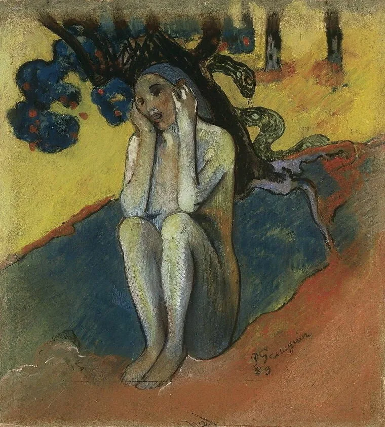 Paul Gauguin - Breton Eve (Ève Bretonne I) - Umetniška slika - ročno naslikane stenske slike, olje na platnu, oljne slike, umetniške slike, moderne slike za na steno, ambientalne slike, abstraktne slike, dekorativne slike - ročno naslikane stenske slike, olje na platnu, oljne slike, umetniške slike, moderne slike za na steno, ambientalne slike, abstraktne slike, dekorativne slike