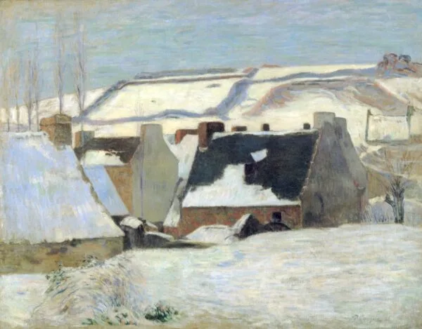 Paul Gauguin - Breton village in the snow - Umetniška slika - ročno naslikane stenske slike, olje na platnu, oljne slike, umetniške slike, moderne slike za na steno, ambientalne slike, abstraktne slike, dekorativne slike - ročno naslikane stenske slike, olje na platnu, oljne slike, umetniške slike, moderne slike za na steno, ambientalne slike, abstraktne slike, dekorativne slike