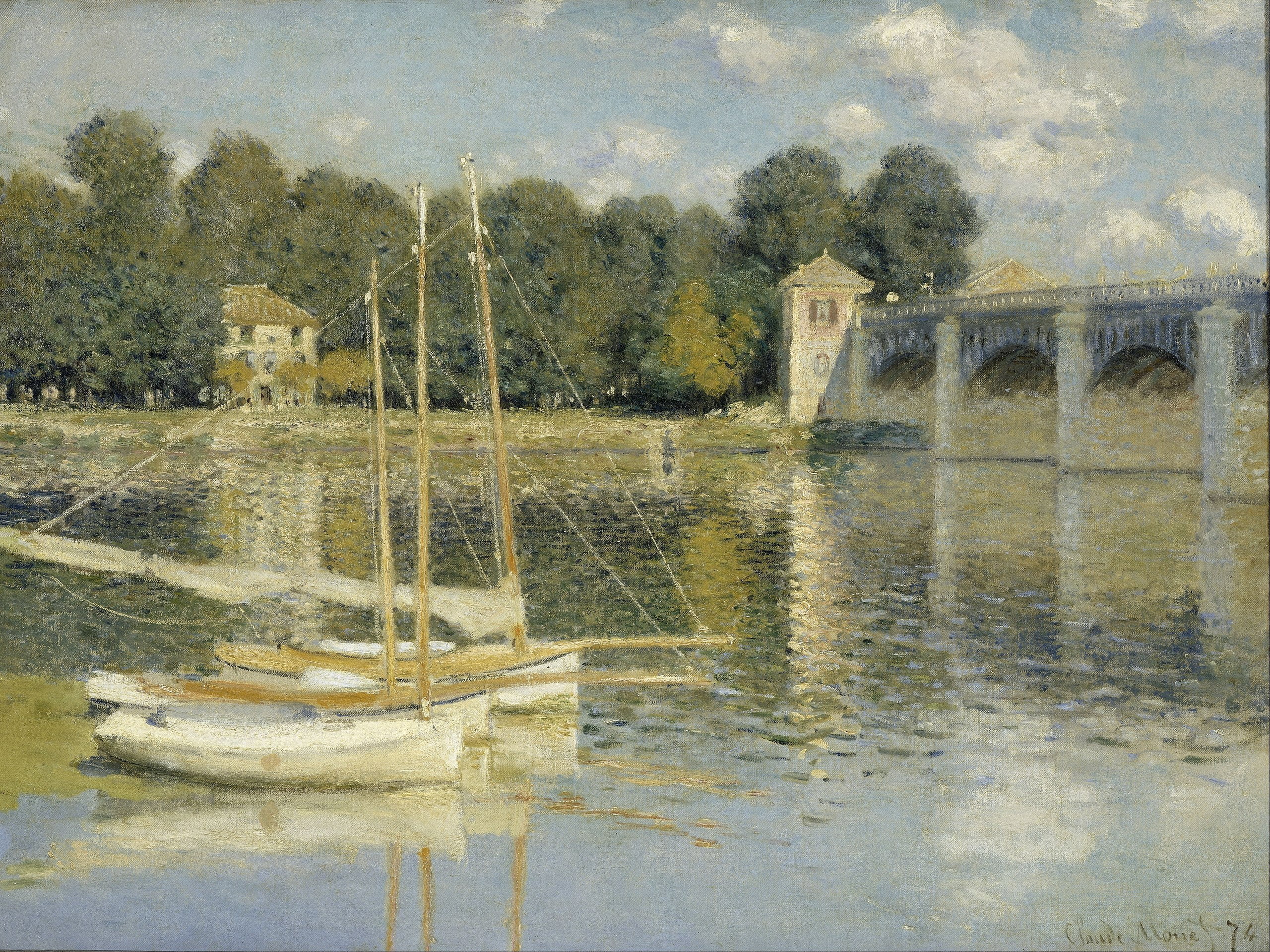 Claude Monet - Bridge at Argenteuil - ročno naslikane stenske slike, olje na platnu, oljne slike, umetniške slike, moderne slike za na steno, ambientalne slike, abstraktne slike, dekorativne slike - ročno naslikane stenske slike, olje na platnu, oljne slike, umetniške slike, moderne slike za na steno, ambientalne slike, abstraktne slike, dekorativne slike