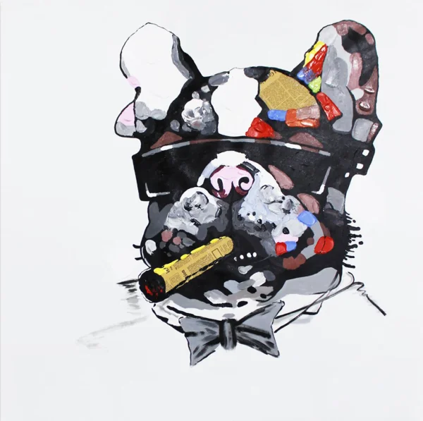 Wandbilder auf Leinwand, Kunstbilder – moderne Bilder, Ambientebilder für die Wand, abstrakte Bilder, dekorative Wandbilder, Bilder kaufen und verkaufen – Bulldogge – Dekobild