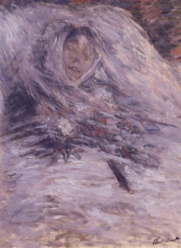 Claude Monet - Camille Monet On Her Deathbed - ročno naslikane stenske slike, olje na platnu, oljne slike, umetniške slike, moderne slike za na steno, ambientalne slike, abstraktne slike, dekorativne slike