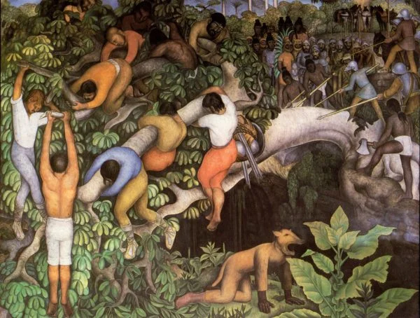 Diego Rivera - Canyon Crossing - ročno naslikane stenske slike, olje na platnu, oljne slike, umetniške slike, moderne slike za na steno, ambientalne slike, abstraktne slike, dekorativne slike