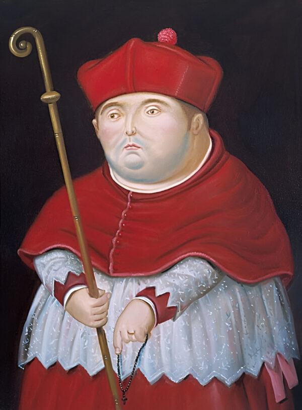 Fernando Botero - Cardenal - ročno naslikane stenske slike, olje na platnu, oljne slike, umetniške slike, moderne slike za na steno, ambientalne slike, abstraktne slike, dekorativne slike