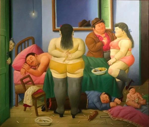 Fernando Botero - Casa de Marta Pintuco - reproduction of famous painting by famous artist, hand painted painting on canvas - oil painting