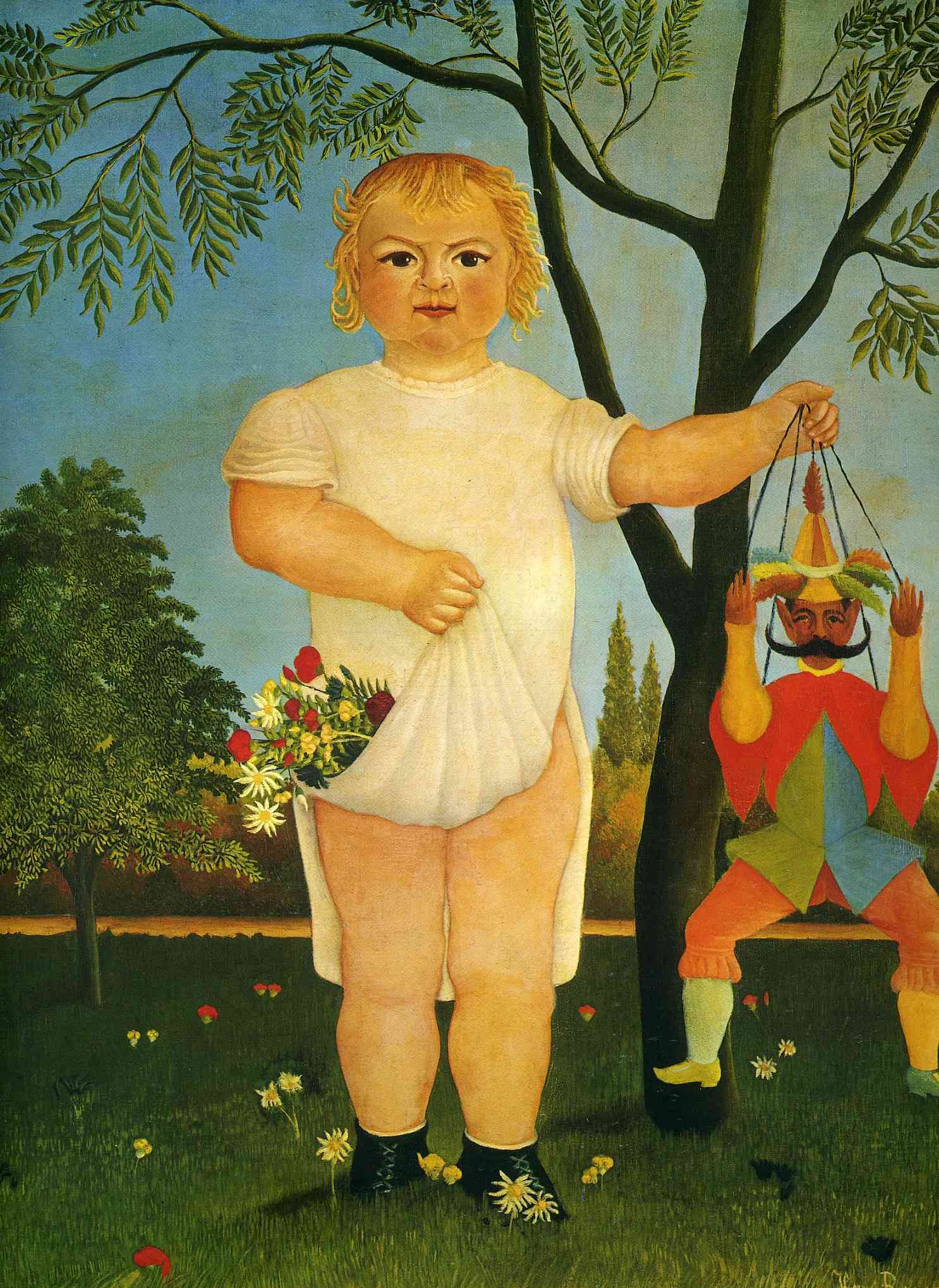 Bambino con un marionette di Henri Rousseau in vendita