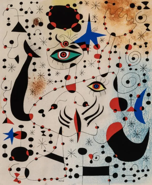 Joan Miro - Ciphers and Constellations, in Love with a Woman - Reprodukcija - ročno naslikane stenske slike, olje na platnu, oljne slike, umetniške slike, moderne slike za na steno, ambientalne slike, abstraktne slike, dekorativne slike