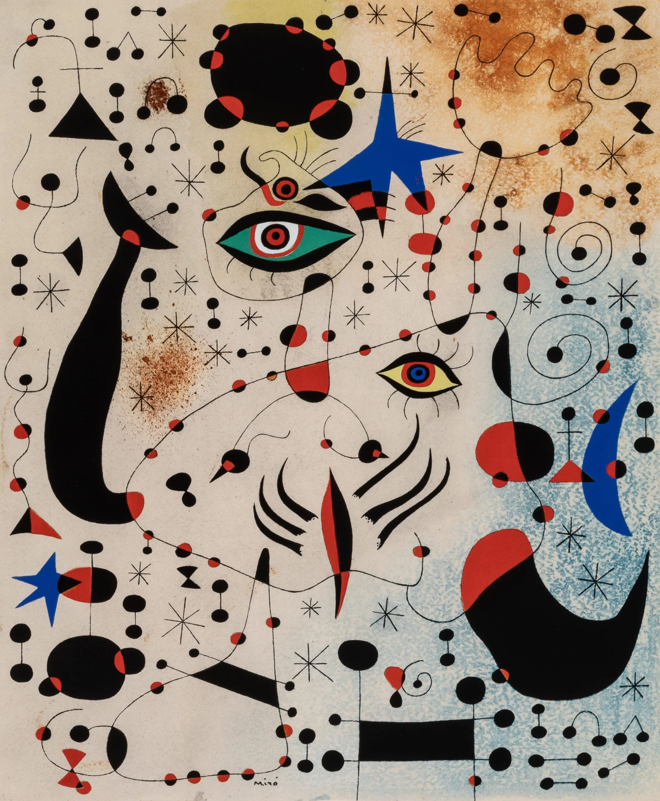 Joan Miro - Ciphers and Constellations, in Love with a Woman - Reprodukcija - ročno naslikane stenske slike, olje na platnu, oljne slike, umetniške slike, moderne slike za na steno, ambientalne slike, abstraktne slike, dekorativne slike