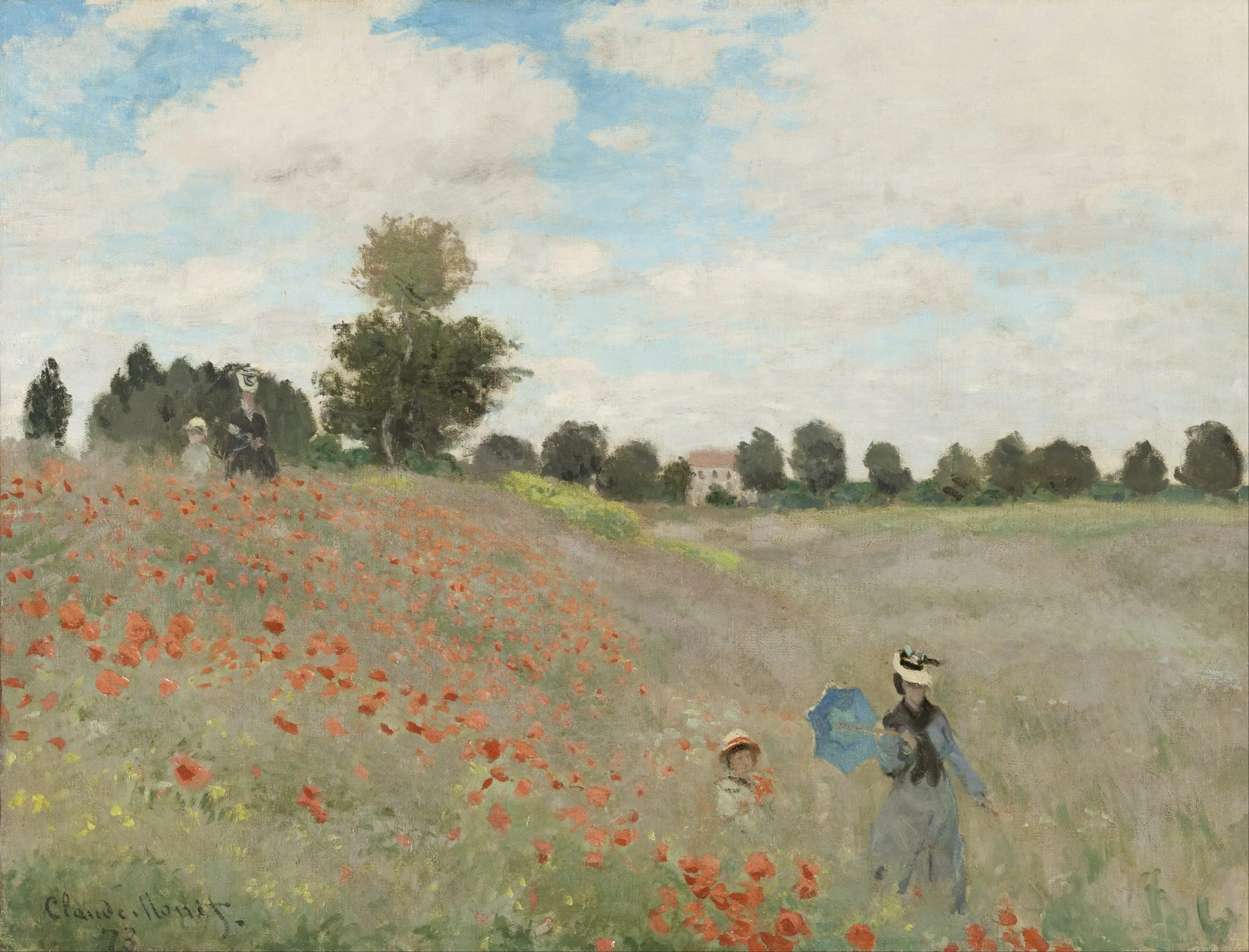 Claude Monet – Mohnfeld bei Argenteuil – handgemalte Reproduktion auf Leinwand
