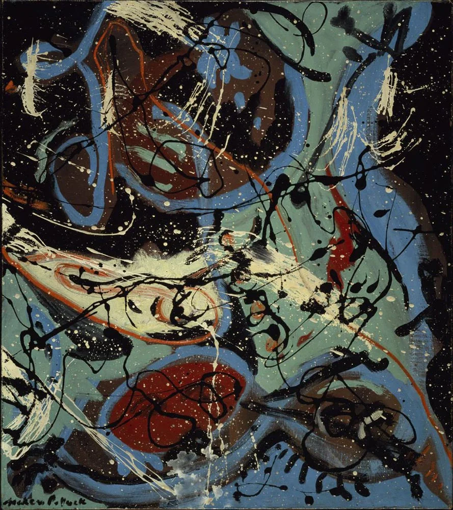 Jackson Pollock – Komposition mit Ausgießen II – handgemalte Reproduktion auf Leinwand