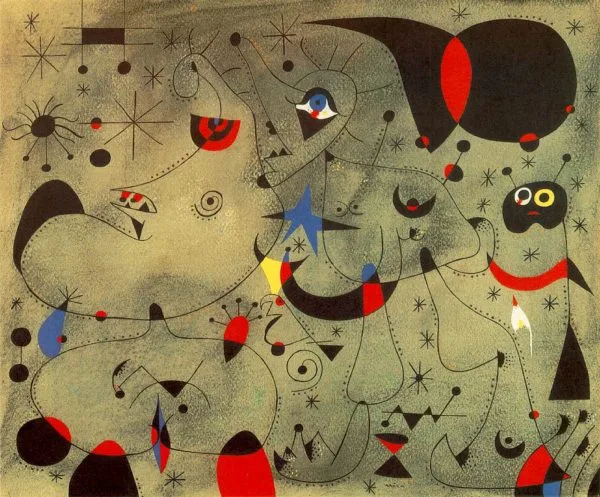 Joan Miro - Constellation: The Morning Star - Reprodukcija - ročno naslikane stenske slike, olje na platnu, oljne slike, umetniške slike, moderne slike za na steno, ambientalne slike, abstraktne slike, dekorativne slike