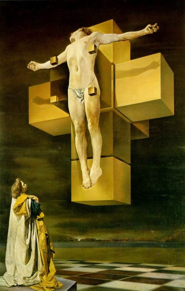 Salvador Dali - Crucifixion - reproduction of famous painting by famous artist, hand painted painting on canvas - oil painting