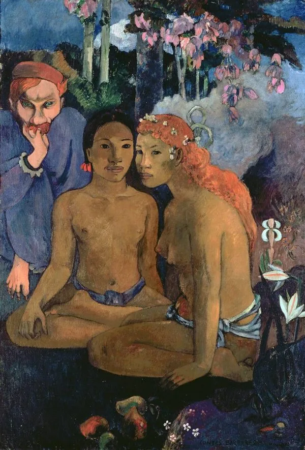 Paul Gauguin - Cruel Tales (Exotic Saying) - Reprodukcija - ročno naslikane stenske slike, olje na platnu, oljne slike, umetniške slike, moderne slike za na steno, ambientalne slike, abstraktne slike, dekorativne slike