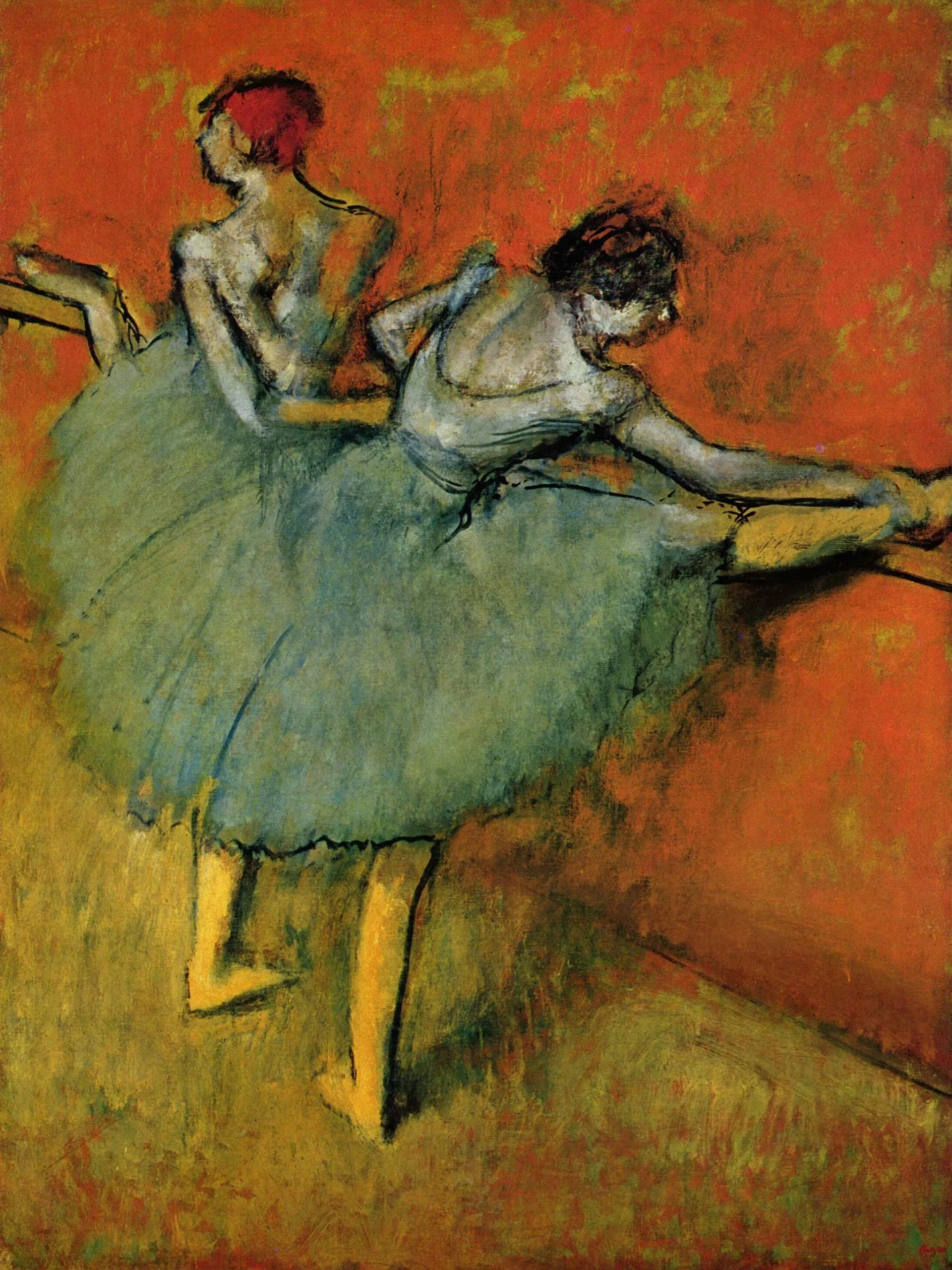 Edgar Degas - Dancers in pink - Reprodukcija - ročno naslikane stenske slike, olje na platnu, oljne slike, umetniške slike, moderne slike za na steno, ambientalne slike, abstraktne slike, dekorativne slike