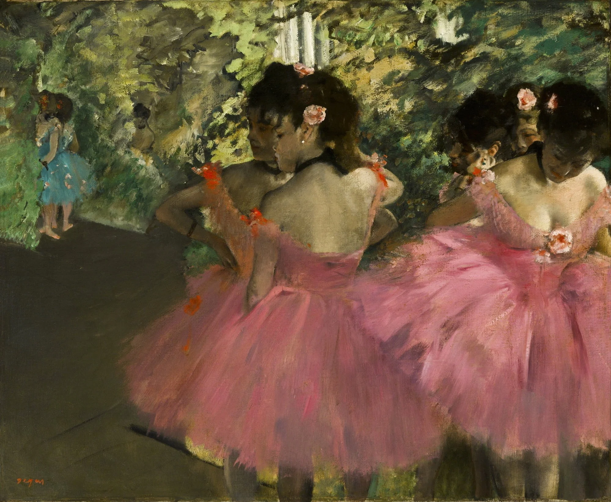 Edgar Degas – Tänzerinnen in Rosa – handgemalte Reproduktion auf Leinwand