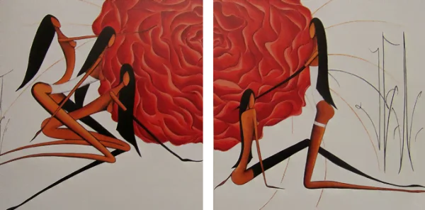 fali képek vászonra, művészeti képek - modern képek, környezeti képek a falra, absztrakt képek, dekoratív fali képek, vételi és eladási képek - Decorative picture Girls