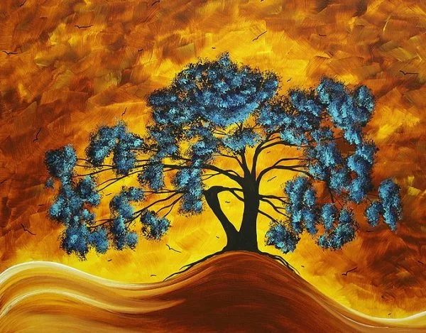 Canvas Wall Paintings, Artistic Paintings - Modern Paintings, Ambient Wall Paintings, Abstract Paintings, Wall Paintings, Buying and Selling Paintings - Tree on Golden Earth