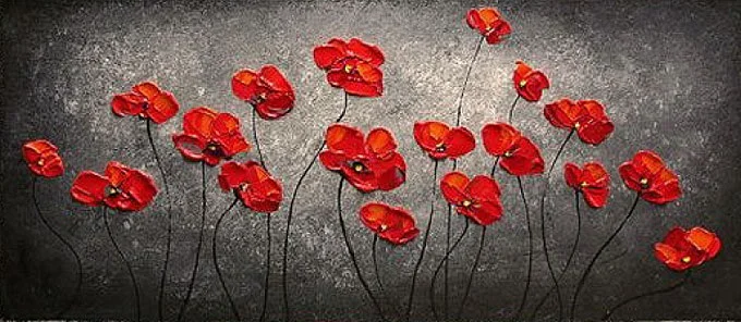 Wandbilder auf Leinwand, Kunstbilder – moderne Bilder, Ambientebilder für die Wand, abstrakte Bilder, dekorative Wandbilder, Bilder kaufen und verkaufen – Dekobild Mohn und Mohn