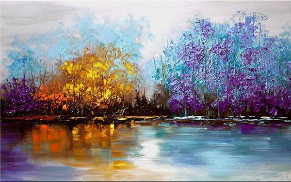 stenske slike na platnu, umetniške slike - moderne slike, ambientalne slike za na steno, abstraktne slike, dekorativne stenske slike, nakup in prodaja slik - Dekorativna slika Nad Vodo