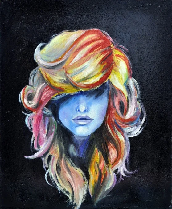 slike za zid na platnu, umjetničke slike - moderne slike, ambijentalne slike za zid, apstraktne slike, dekorativne slike za zid, kupnja i prodaja slika - Dekorativna slika Lice ispod kose