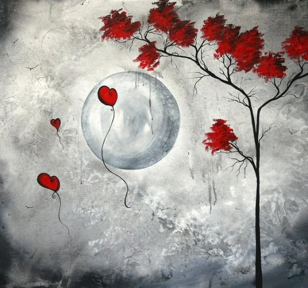 Wandgemälde auf Leinwand, Kunstgemälde – moderne Gemälde, stimmungsvolle Wandgemälde, abstrakte Gemälde, dekorative Wandgemälde, Gemälde kaufen und verkaufen – dekoratives Gemälde „Vollmond“.