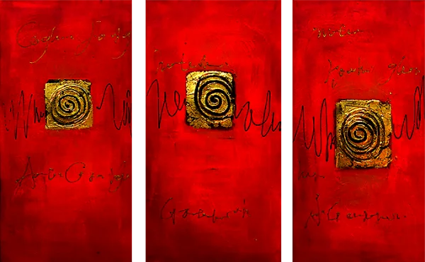 fali képek vászonra, művészeti képek - modern képek, ambient képek a falra, absztrakt képek, dekoratív fali képek, vételi és eladási képek - Decorative picture Golden Squares