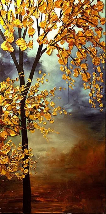 Wandgemälde auf Leinwand, Kunstgemälde – moderne Gemälde, stimmungsvolle Wandgemälde, abstrakte Gemälde, dekorative Wandgemälde, Gemälde kaufen und verkaufen – dekorative Kunstmalerei Baum mit Blättern