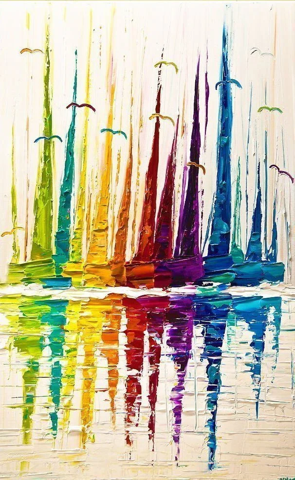 Quadri murali su tela - Quadri decorativi Arcobaleno - Pittura d'arte - quadri moderni, quadri murali d'ambiente, quadri astratti, quadri murali decorativi, comprare e vendere quadri