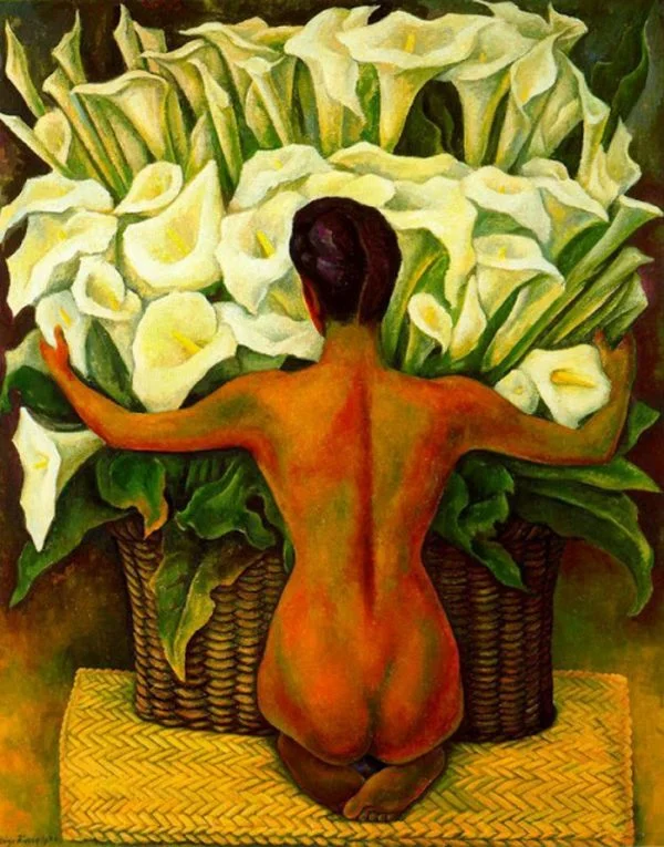 Fernando Botero Diego Rivera - Desnudo con alcatraces - Reprodukcije - ročno naslikane stenske slike, olje na platnu, oljne slike, moderne stenske slike, umetniške slike za na steno, ambientalne, abstraktne, dekorativne stenske slike