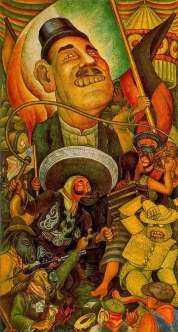 Diego Rivera - Dictatorship - reproduction of famous painting by famous artist, hand painted painting on canvas - oil painting