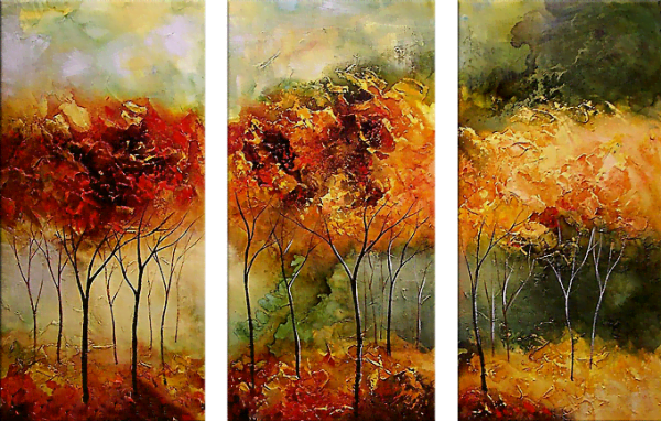stenske slike na platnu, umetnišku sliku - moderne slike, ambientalne slike za na steno, abstraktne slike, dekorativne stenske slike, nakup in prodaja slik - Drevesa jeseni - umetniška slika