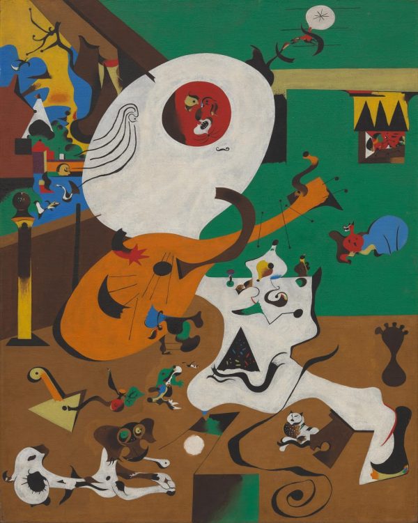 Joan Miro - Dutch Interior I - Reprodukcija - ročno naslikane stenske slike, olje na platnu, oljne slike, moderne stenske slike, umetniške slike za na steno, ambientalne, abstraktne, dekorativne stenske slike