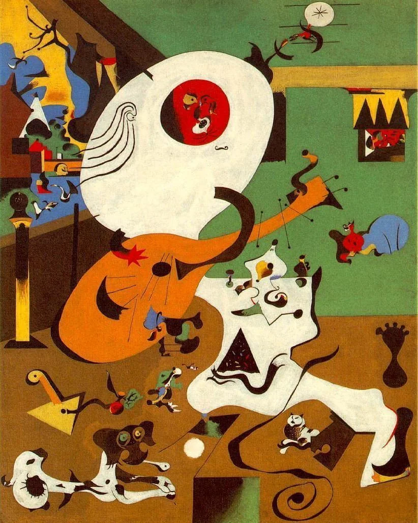 Joan Miro - Dutch Interior I - Reprodukcija - ručno slikane slike za zid, ulje na platnu, uljane slike, moderne slike za zid, umjetničke slike za zid, ambijentalne, apstraktne, dekorativne slike za zid
